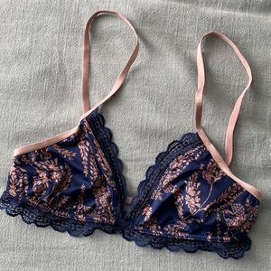 Blue & beige floral print bralette, Intimately Free People